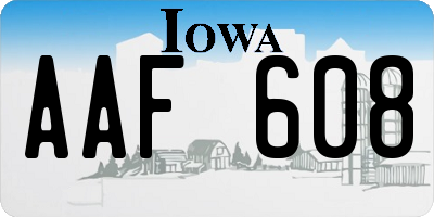 IA license plate AAF608