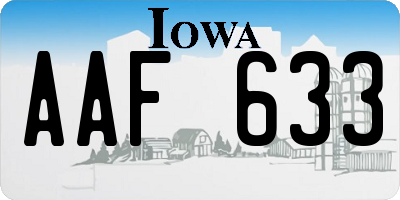 IA license plate AAF633