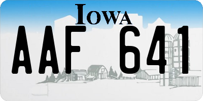 IA license plate AAF641