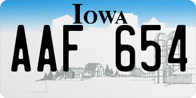 IA license plate AAF654