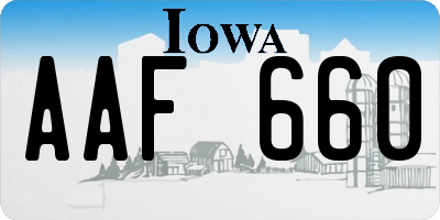 IA license plate AAF660