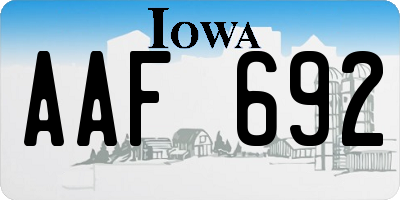 IA license plate AAF692