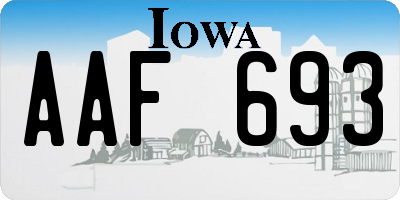 IA license plate AAF693
