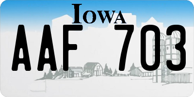 IA license plate AAF703