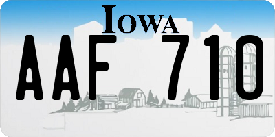IA license plate AAF710