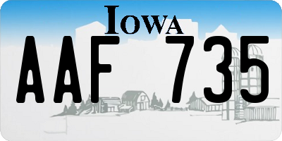 IA license plate AAF735