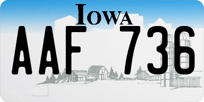 IA license plate AAF736
