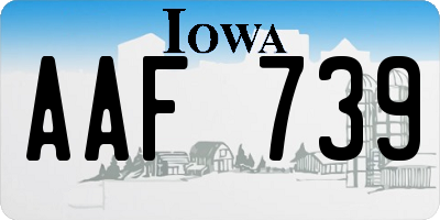 IA license plate AAF739