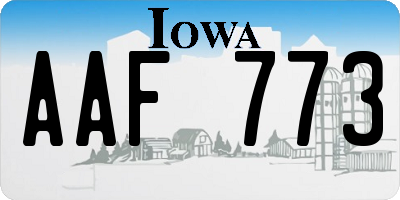 IA license plate AAF773