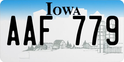 IA license plate AAF779
