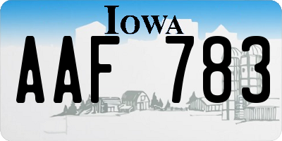 IA license plate AAF783