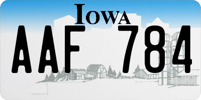 IA license plate AAF784
