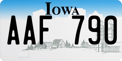IA license plate AAF790