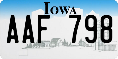 IA license plate AAF798