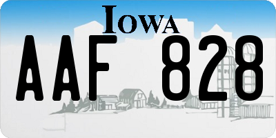 IA license plate AAF828