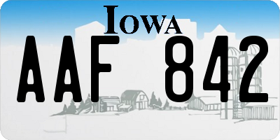 IA license plate AAF842