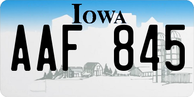 IA license plate AAF845
