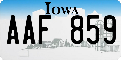 IA license plate AAF859