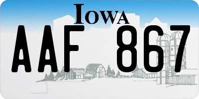 IA license plate AAF867