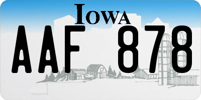 IA license plate AAF878
