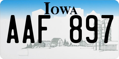 IA license plate AAF897