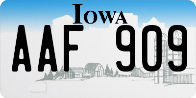 IA license plate AAF909