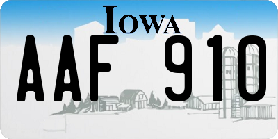 IA license plate AAF910