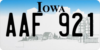 IA license plate AAF921