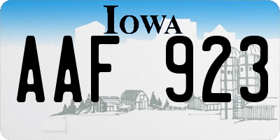 IA license plate AAF923