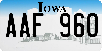 IA license plate AAF960