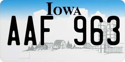 IA license plate AAF963