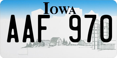 IA license plate AAF970