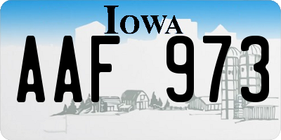 IA license plate AAF973