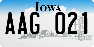 IA license plate AAG021