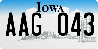 IA license plate AAG043