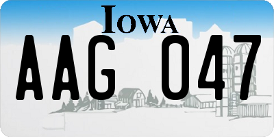 IA license plate AAG047