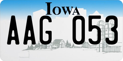 IA license plate AAG053