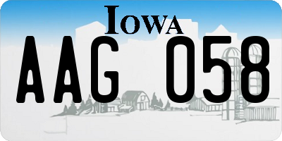 IA license plate AAG058