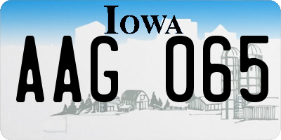 IA license plate AAG065