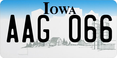 IA license plate AAG066