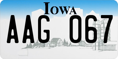 IA license plate AAG067