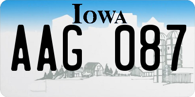 IA license plate AAG087
