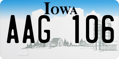 IA license plate AAG106