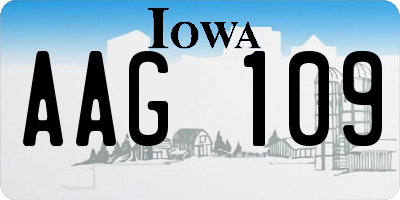 IA license plate AAG109