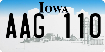 IA license plate AAG110
