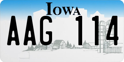IA license plate AAG114