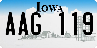 IA license plate AAG119