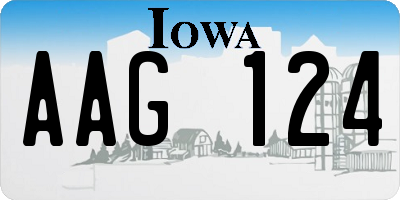 IA license plate AAG124