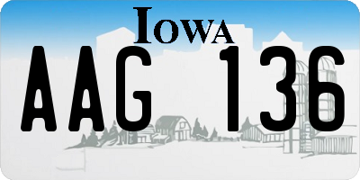 IA license plate AAG136
