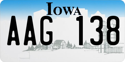 IA license plate AAG138